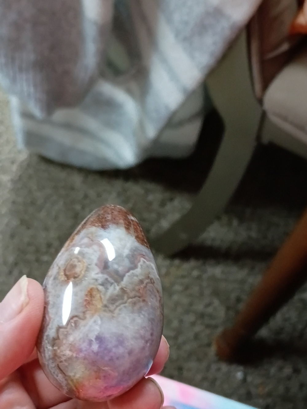 Chevron Amethyst With Mexican Crazy Lace Egg